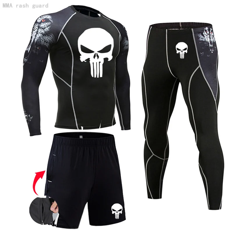 Compression Sportswear Running Suit Men Winter Thermal Underwear Long Sleeve Shirt Bottoms Cycling Jogging Base Layer Sports 4XL