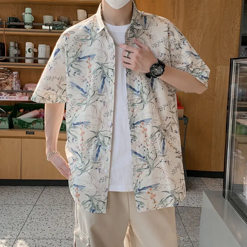 Stylish Hawaiian Short Sleeve Shirt M-XXXXXL Tropical Floral Print Lightweight Breathable Summer Vacation Beach Party Wear