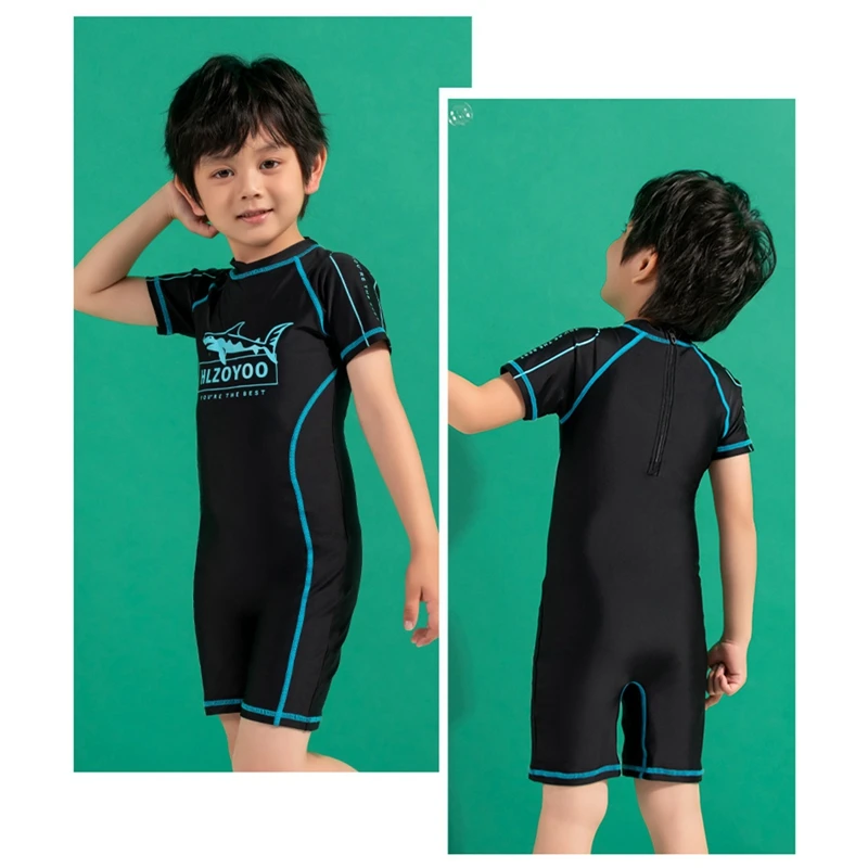 

Children Boys Swimwear Rash Guard Wetsuit Short Sleeve Water Sport Short Swimsuit Short Sleeve Cartoon Shark Print Bathing Suit