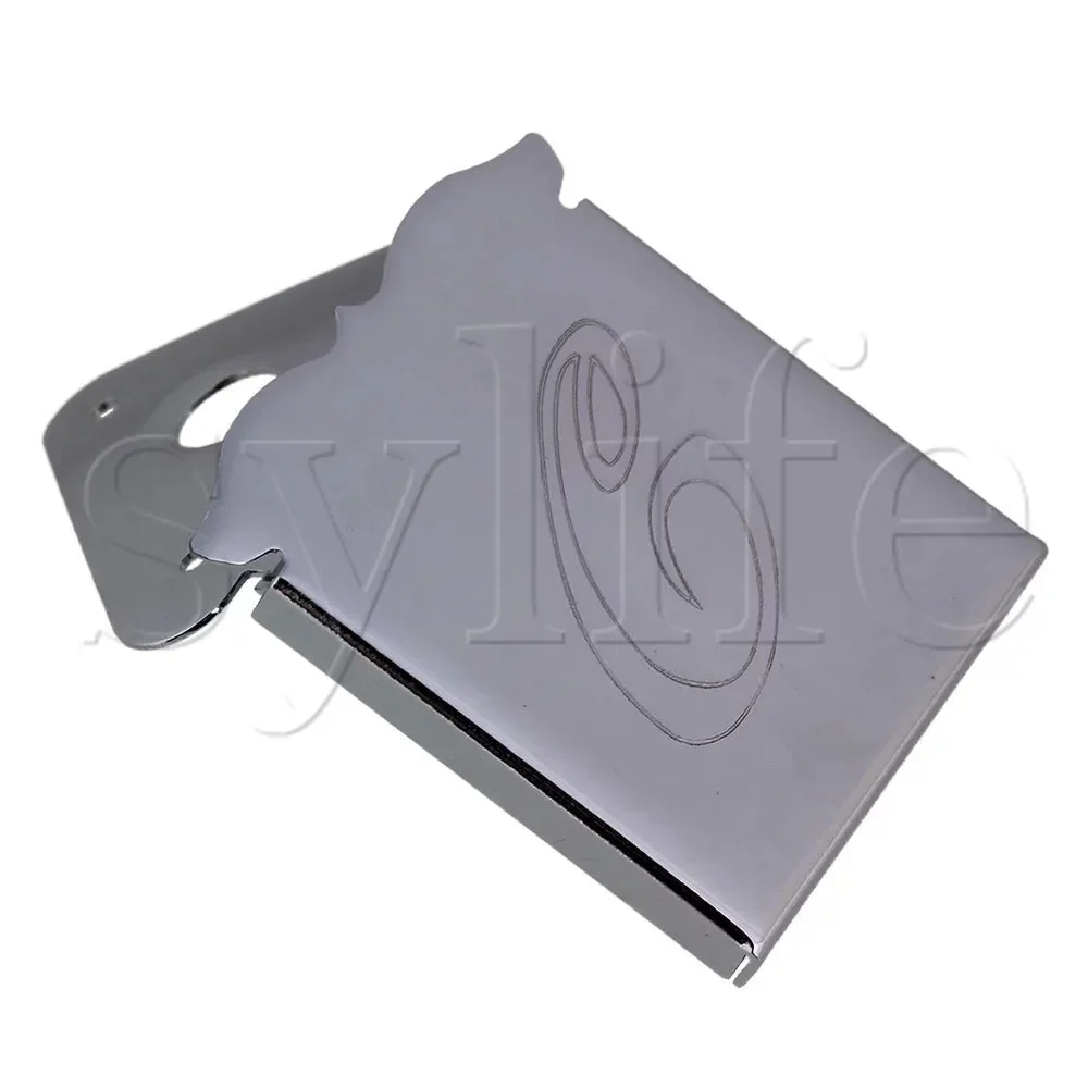 Number Pattern Design Tailpiece with Cover for Mandolin Silver