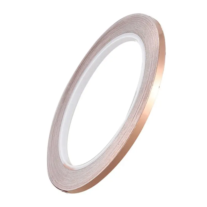 DT17 9Pcs 20 Meters Single Side Conductive Copper Foil Tape Strip Adhesive Emi Shielding Heat Resist Tape(4Mm/5Mm/6Mm)