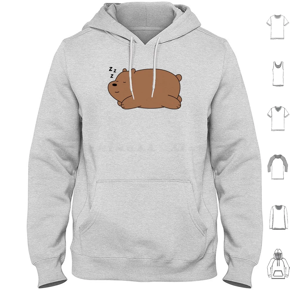 Grizzly Hoodie Cotton Long Sleeve Cartoon Bear Cute Animal Funny Nap Humor To Sleep Sleep Grizzly
