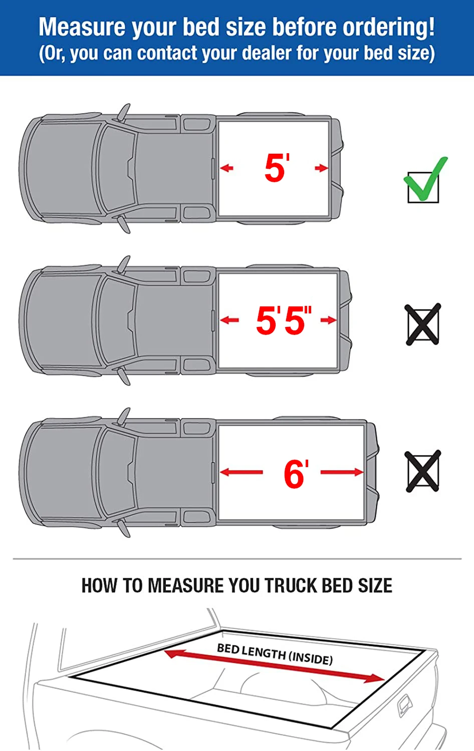 Hard Triple Fold Truck Bed Alloy Material 05-15/16-21 Tacoma Extra Short Bed 5' (incl Utility Track Bracket Kit) 5ft Bed