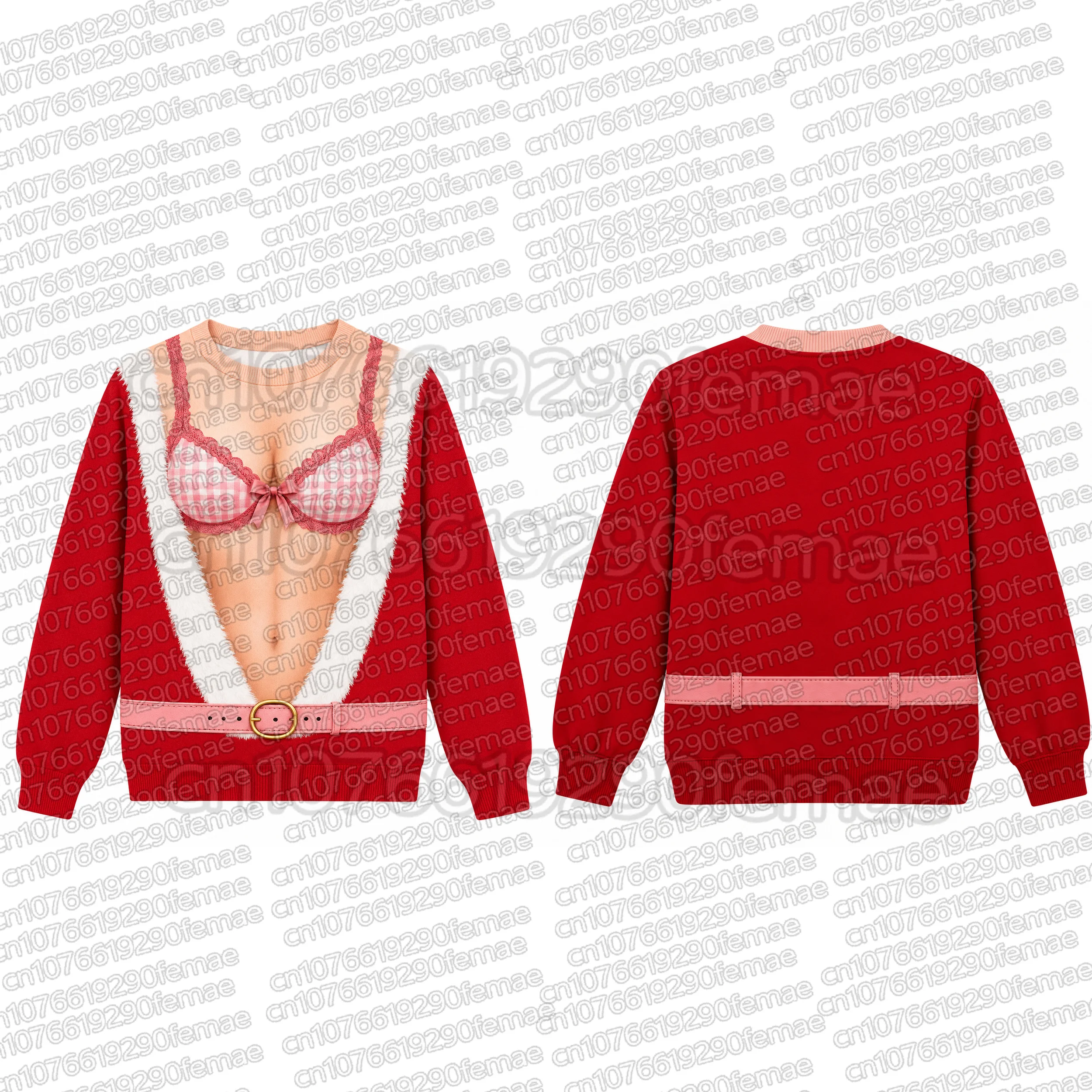 Kids Funny Red Christmas Sweater Ugly Xmas Jumper Cookie Candy Cane Snowflake Pattern Pullover Sweatshirt Holiday Costume