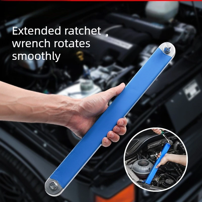 

Ключ-трещотка с функцией экономии усилий, синий, нескользящий, выдвижной, двойного назначения, защищает руки при использовании