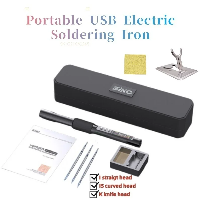 USB Soldering Iron Mini C245 C210 Soldering Iron Set Portable Household Type-C Interface 2S Rapid Heating Adjustable Temperature