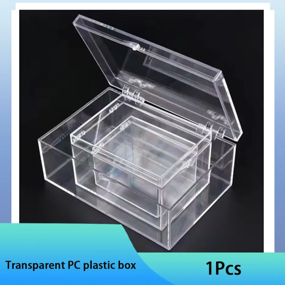 1Pcs Transparent Rectangular PC Plastic Box Thickened Lid Specimen Collection Display Sample Storage Container