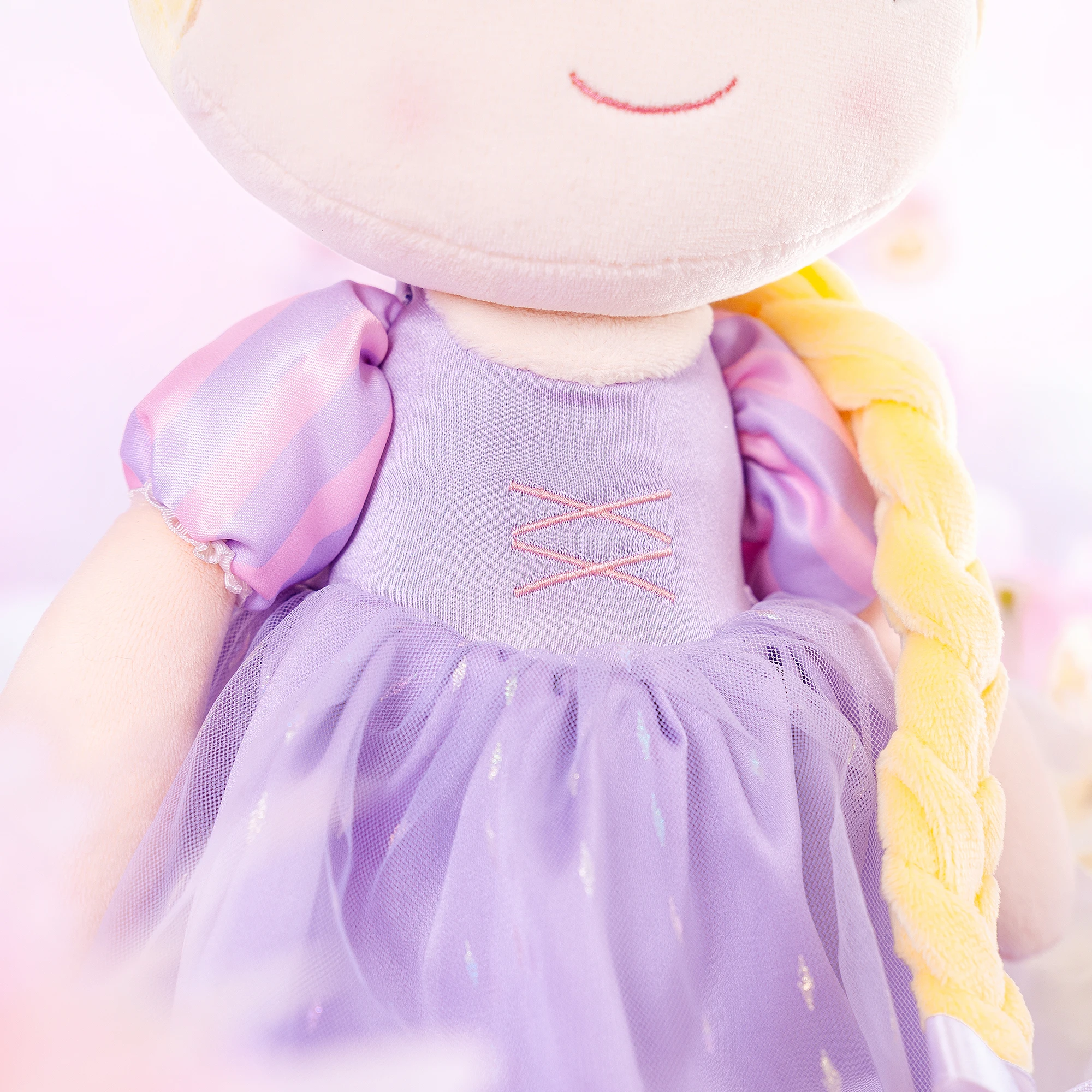 16inches Plush toys Princess Dolls Princess Baby Girls Soft Toys Purple Dress for Baby Girls’ Birthday Gifts