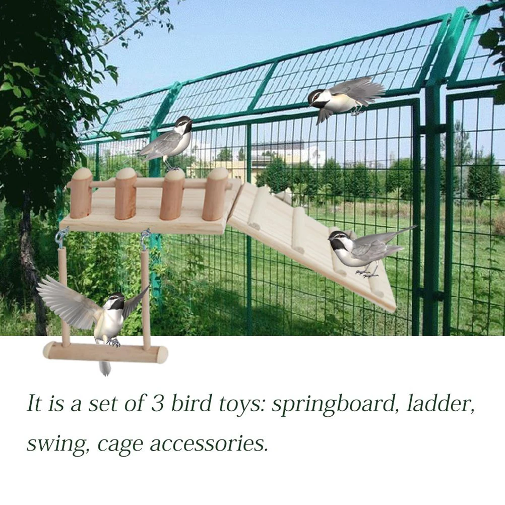 

Parrot Climbing Net Ladder Swing Hamster Wooden Chipmunk Supplies