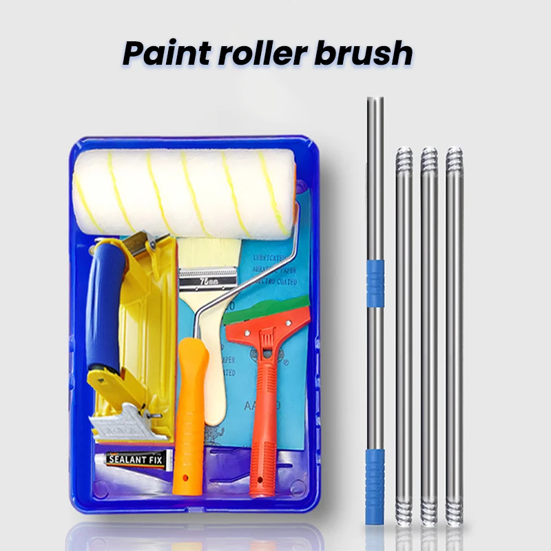 Paint Roller Brush Painting Handle Tool with Extension Polesfor Wall Painting and Corner Walls and Ceiling Painting Tools