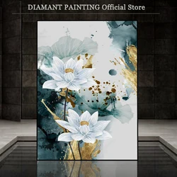 5D New Square Round Diamond Painting lotus Diamond Embroidery Flower Cross StitchPeony Rhinestones Pictures Handicrafts Gift
