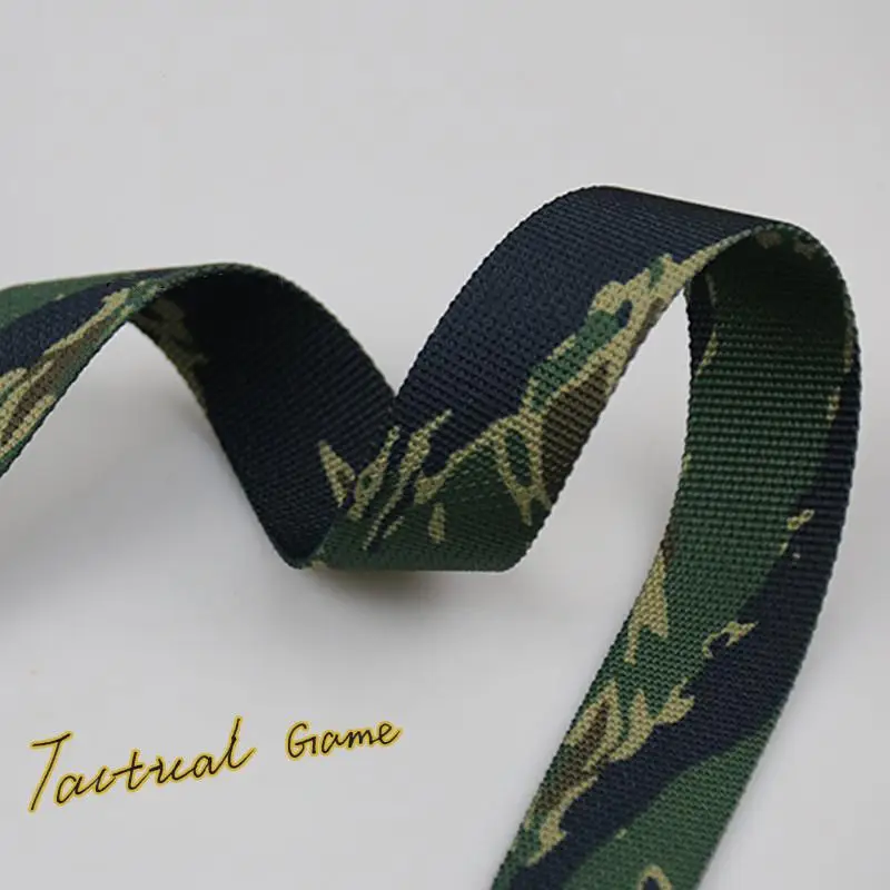 10M long 2.5Cm wide A1/A2/Green/Camouflage webbing DIY edge strip Hunting tactical bag luggage strap accessory