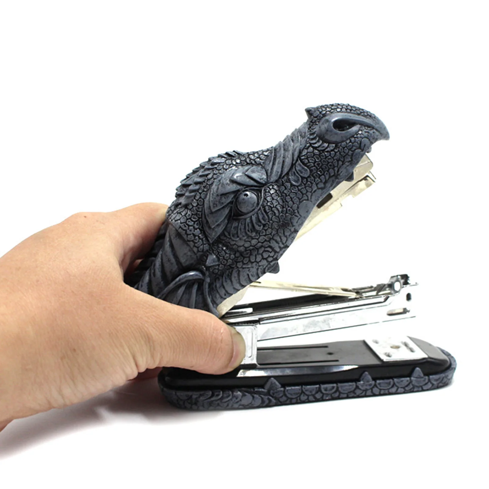 Dragon Head Metal Stapler Desktop Decorative Access Creative Funny Functional Figurine Decorative Novelty Office StaplerSupplies