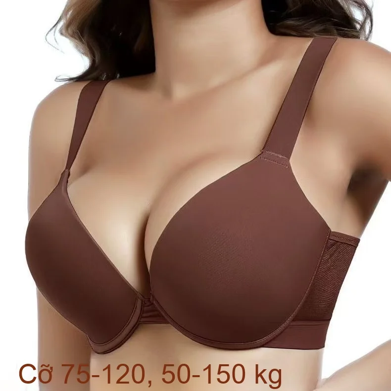 

Plus Size Lingerie, Lift and Gather Effect, Minimizes Large Bust, Soft Underwire Bra, Adjustable, Thin Bra