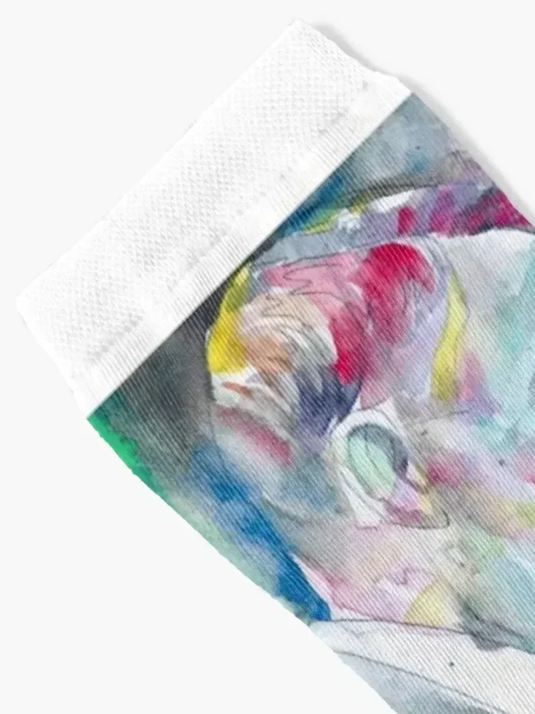 SERGEI RACHMANINOFF watercolor portrait .3 Socks Children's kids Stockings compression cycling Socks Ladies Men's
