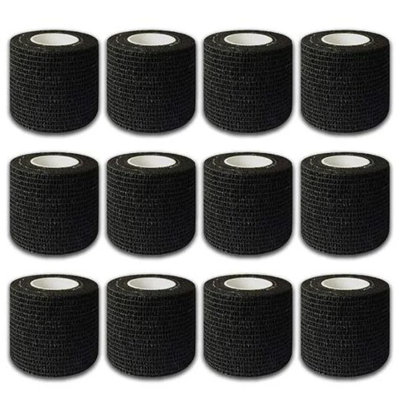 

Black 5*450cm Disposable Cohesive Tattoo Grip Tape Wrap Elastic Bandage Rolls For Tattoo Machine Grip Accessories