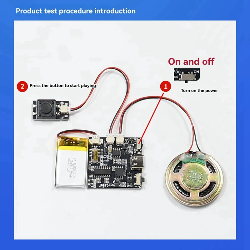 GC06 Recordable Sound Module Recording Greeting Card Christmas Birthday Card Music Cover Wall MP3 Download Voice Module