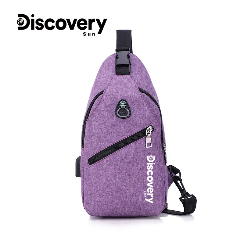 Discovery-Sun Casual Men\'S Chest Bag Usb Charging Waist Bag Outdoor Sports Shoulder Bag Crossbody Bag Travel Crossbody Bag