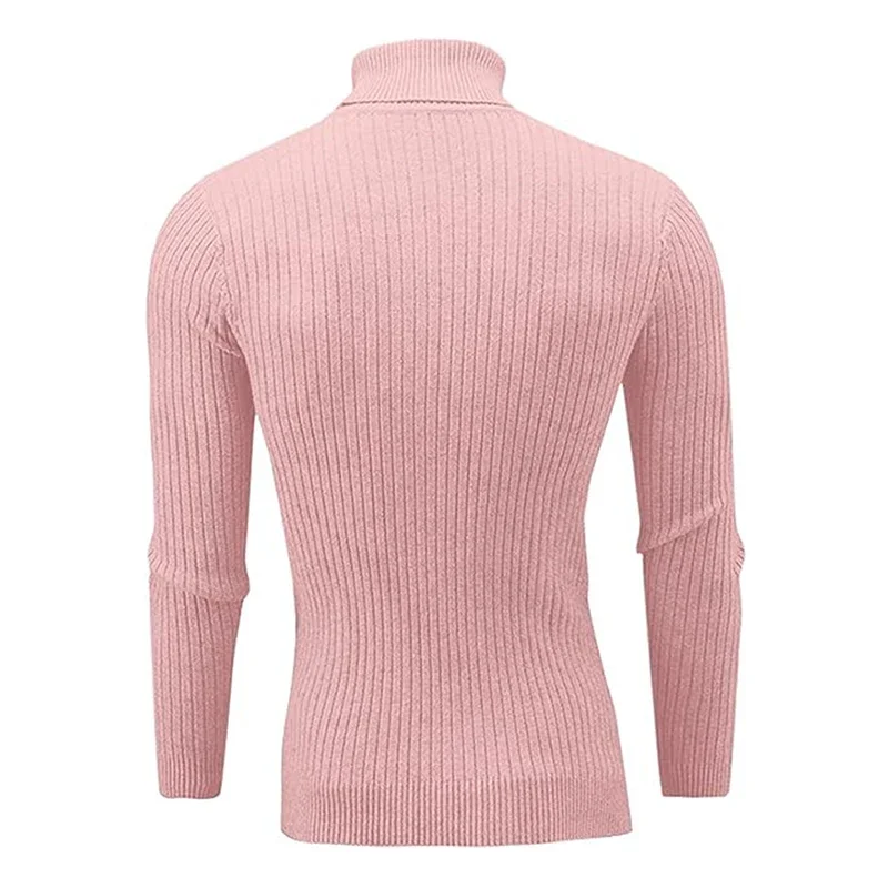 Men\'s New Turtleneck Sweater Knitting Sweater Warm Fitness Leisure Men\'s Sweater Coat