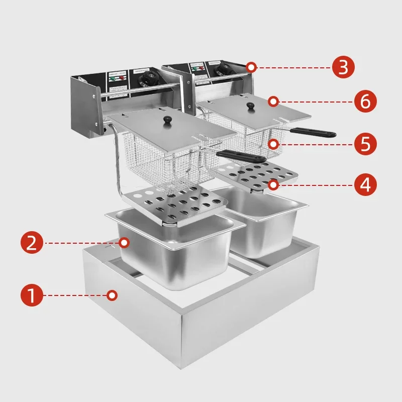 High quality immersion double tank fryer