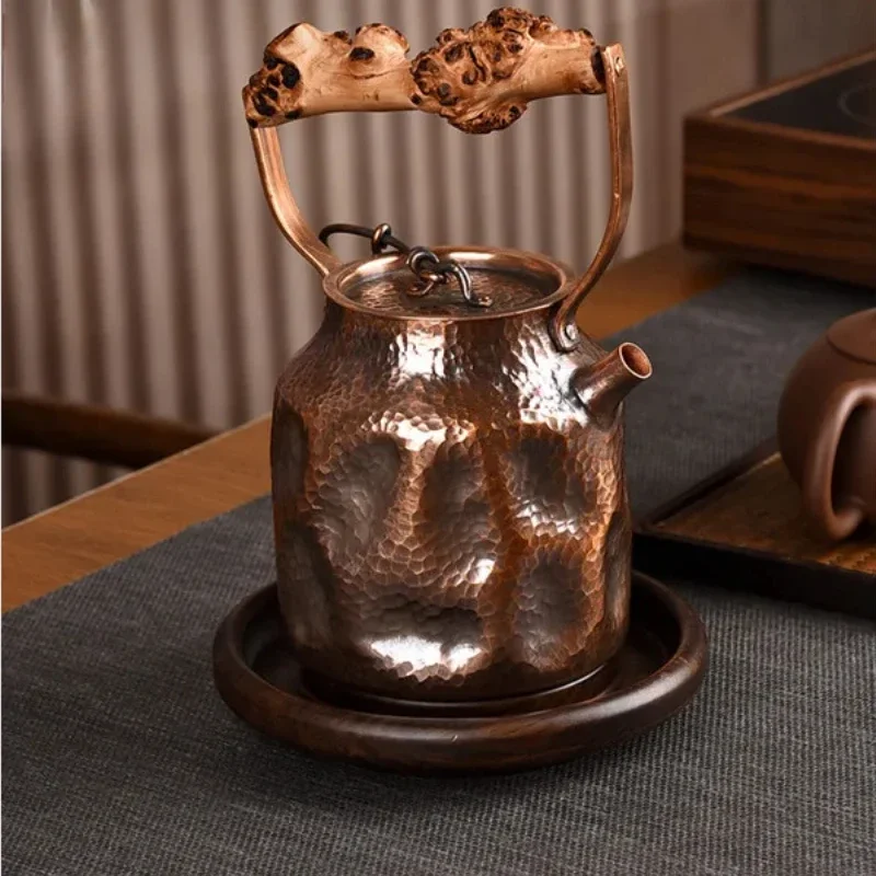 

Hammer Patterned Teapot, Copper Kettle for Boiling and Soaking, Traditional Japanese Style, High-End Tea Brewing Pot