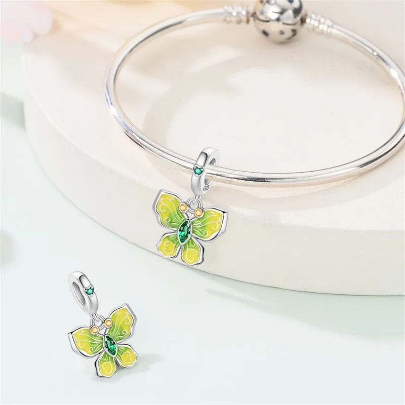 100% 925 Sterling Silver Romantic Travel Camera Cute Bear Graduation Couple Pendant Original Fit DIY Jewelry Gift Women's Style