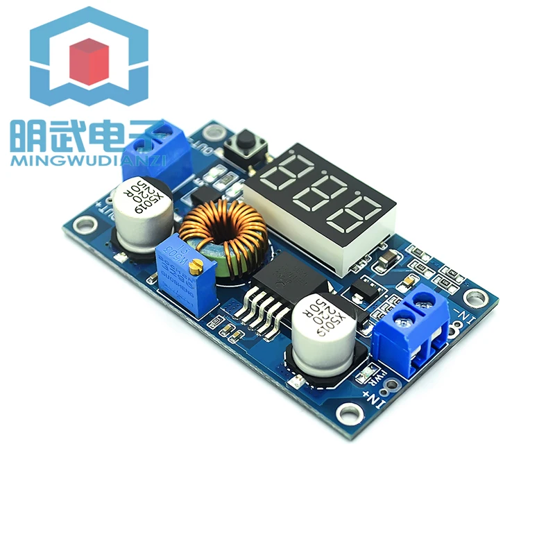 5A high-power 75W DC-DC adjustable buck-stabilized power supply module with voltmeter display