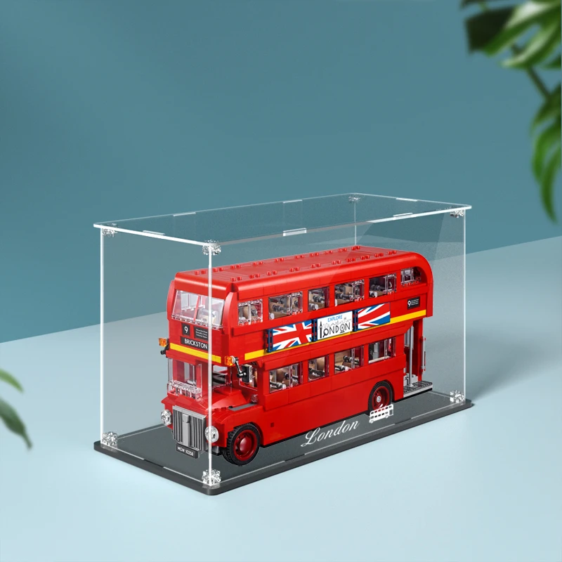 Display box for lego 10258 display case for London Bus building block dustproof clear showcase toy bricks storage box