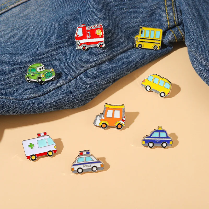 Wagon Ambulance Motorcycle Sports Car Shape Alloy Brooch Clothing Accessories Backpack Brooch Badge Lapel Pin Car Brooch Station