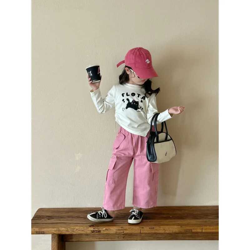 

Girls' Bottoming Shirt2024Autumn New Children2-7Children's Long-Sleeved Shirt Basic StyleTT shirt