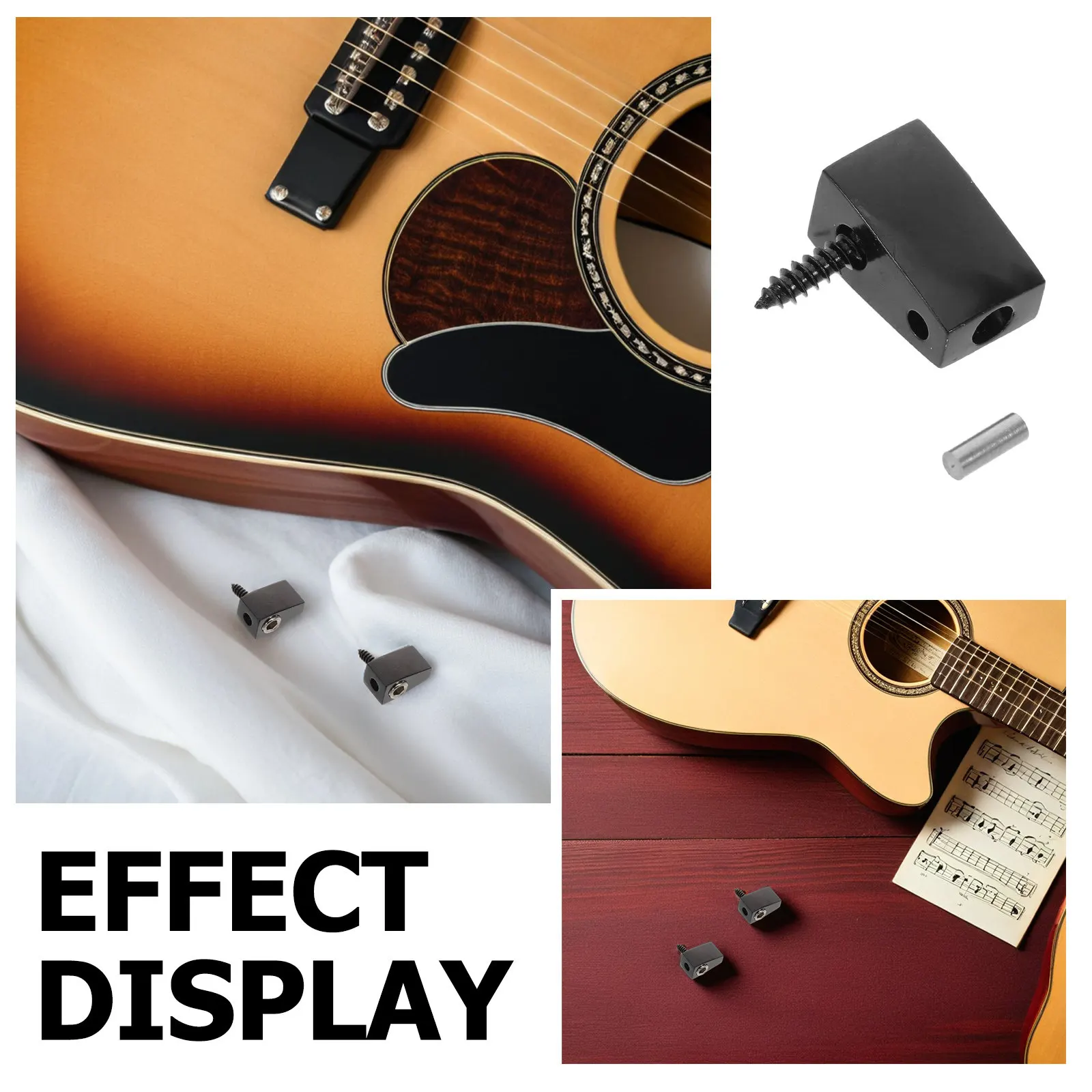 3Pcs Headless Guitar Locking Nut Split Design Metal Electric Bass String Lock Stable Tonal Stage Performance