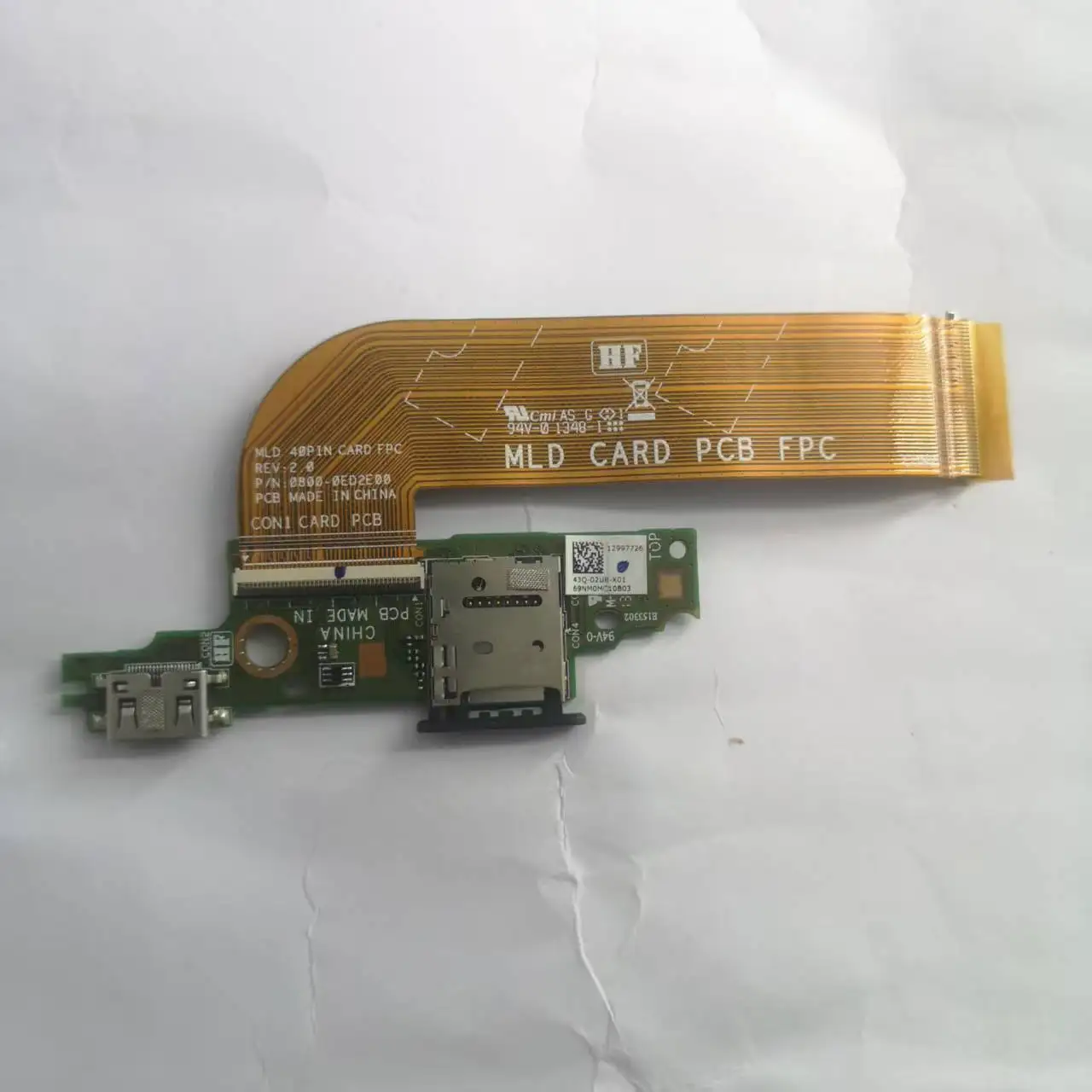 

MLD 40PIN CARD FPC Connector Plug Flex Cable MLD-DB-CARD TF CARD CATO for for Dell Venue 11 Pro 5130 T06G