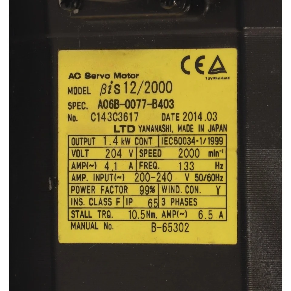 Used A06B-0077-B403 For FANUC A06B-0077-B403 Servo Motor