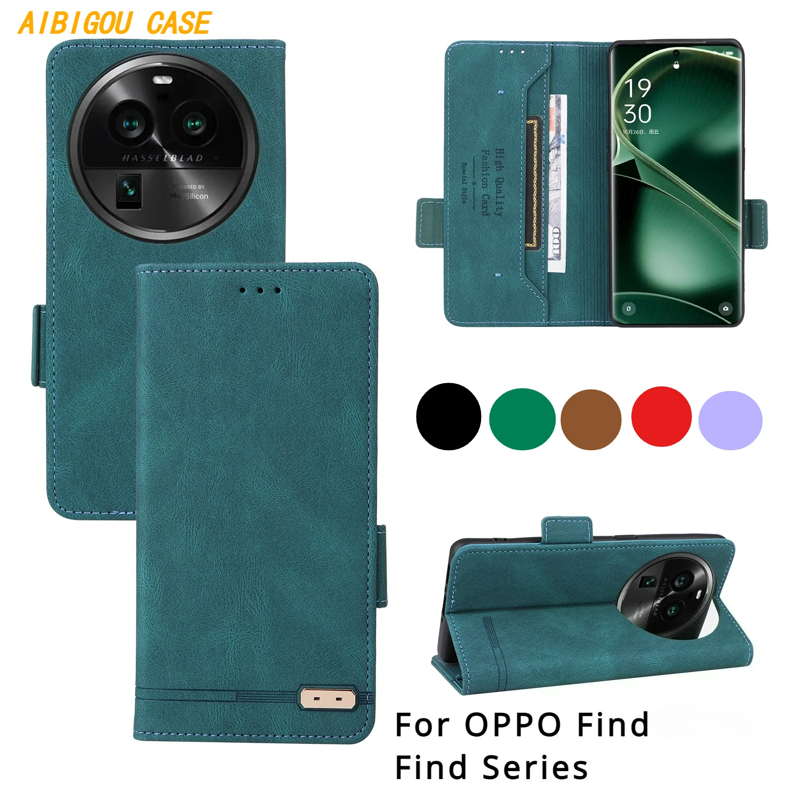 For OPPO FIND X6 PRO X7 X5 X8 X9 Flip Case Luxury Skin Texture Leather Wallet Book Cover For OPPO FIND X8 X9 Ultra Phone Bags