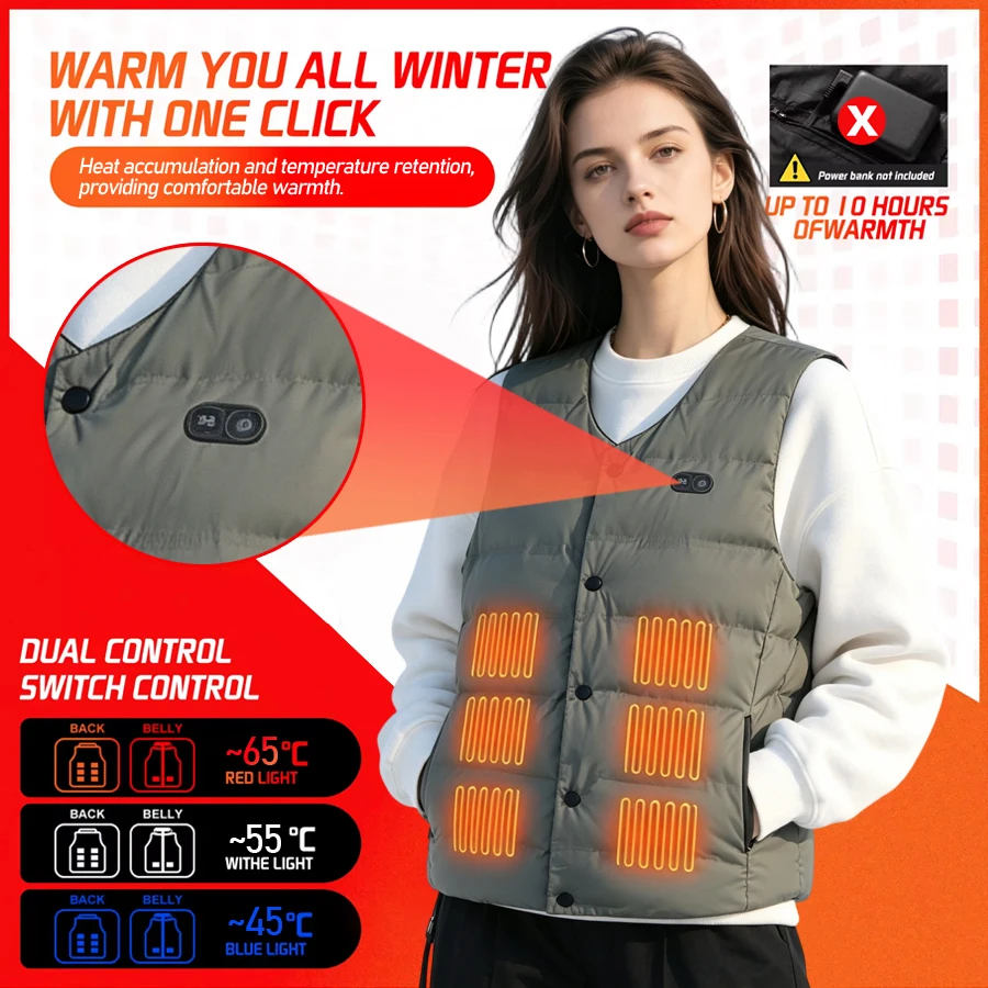 Outdoor Winter Protection: Smart Heating Vest for Zone 21, No Power Pack Included, Zipper-Closed Athletic Insulating Vest, Speci