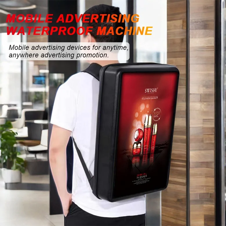 21.5-Inch Portable LCD Backpack Digital Walking Billboard Waterproof Outdoor Advertising Display Suitable for levitation virtual