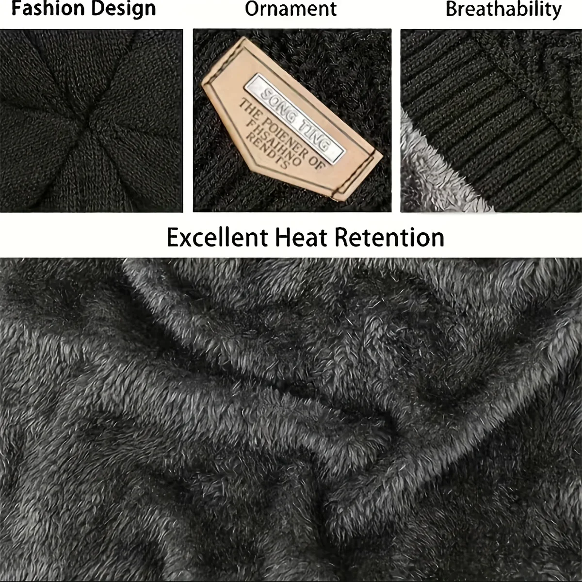 Winter Set - Hat, Scarf & Touchscreen Gloves (3PC) Thickened Wool for Men/Women Outdoor Riding (Warm)