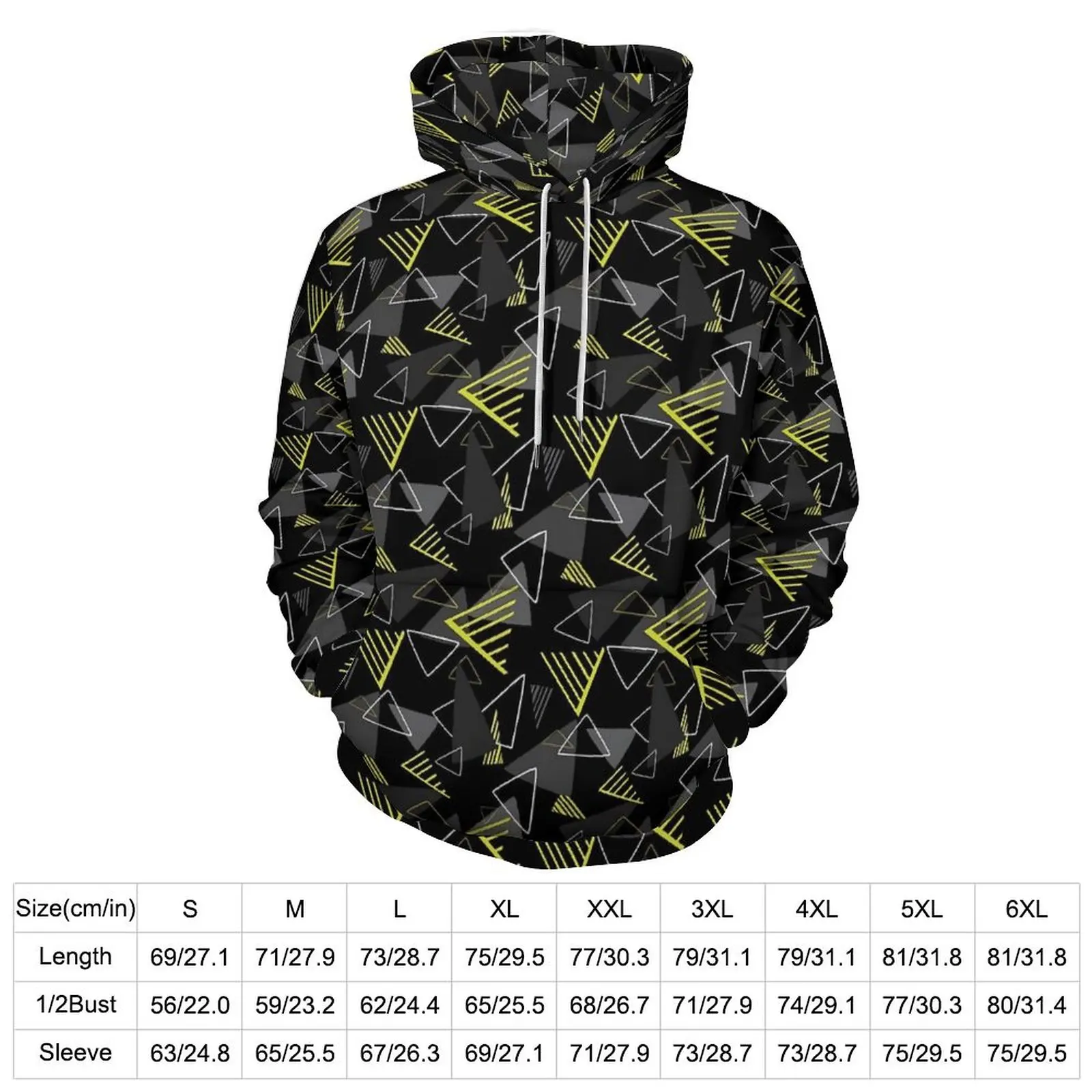 Moderne Geo Print Casual Hoodies Memphis Stil Trendy Custom Lose Hoodie Herbst Langarm Hip Hop Übergroßen Top