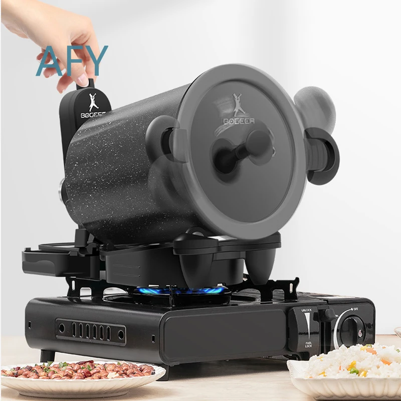 Multifunctional Cooking Machine for Home & Outdoor Use 360° Rotating Fried Rice Maker Fried Noodle Cooker Barbecue Grill Tool