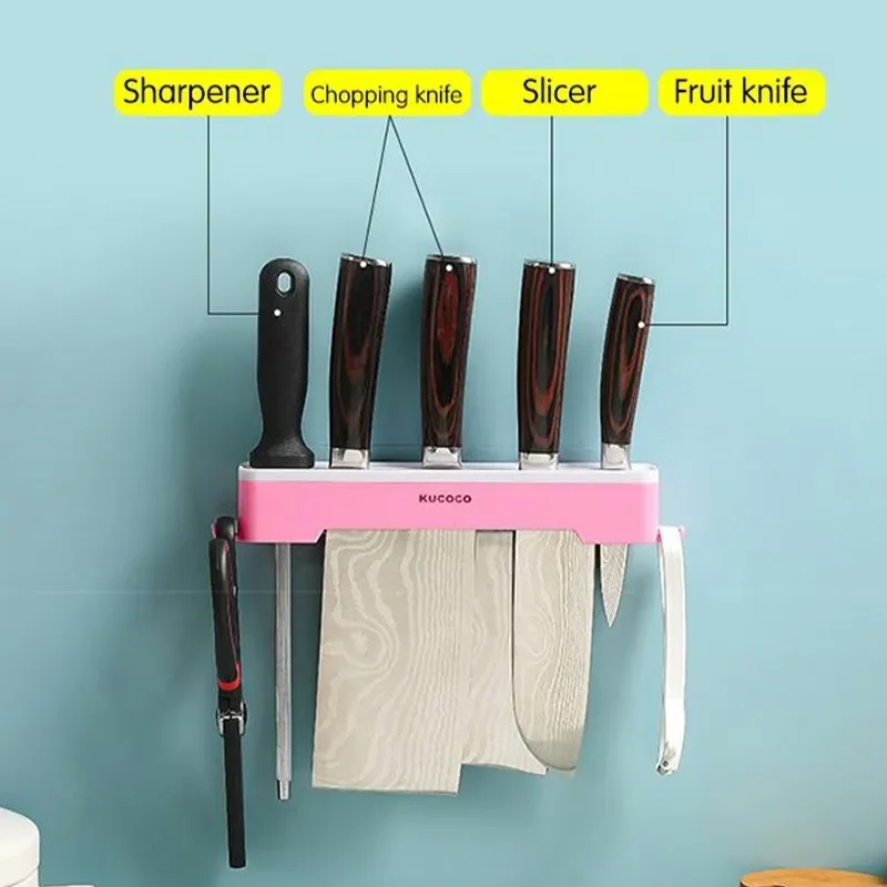 Kitchen Knife Holder Wall Mounted Multifunctional Knife Holder  Cutlery Wall Mounted  Rack Kitchen Cutlery Organizer Lilydrip