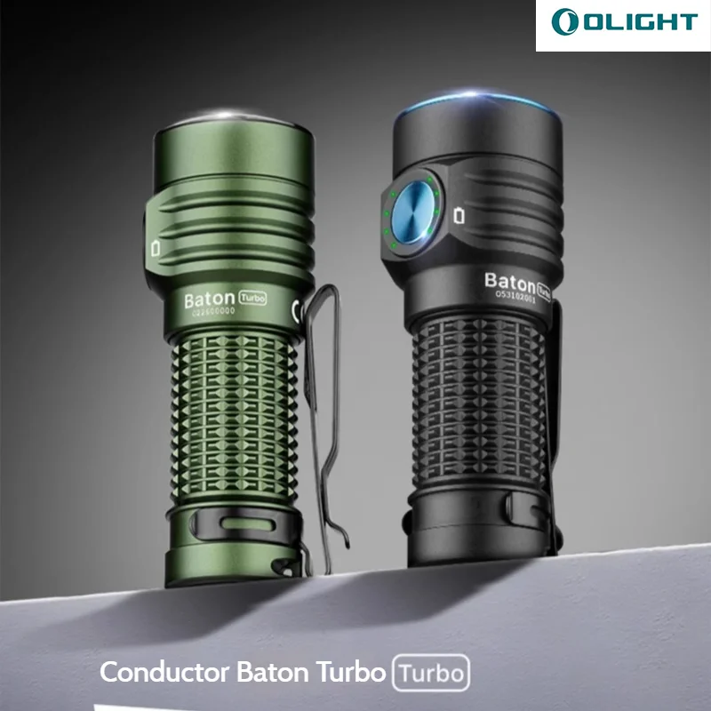 

Olight Tactical Flashlight 8.17cm Portable Conductor Baton Turbo Aluminum Alloy Dual Battery Edc Long-Range Flashlight