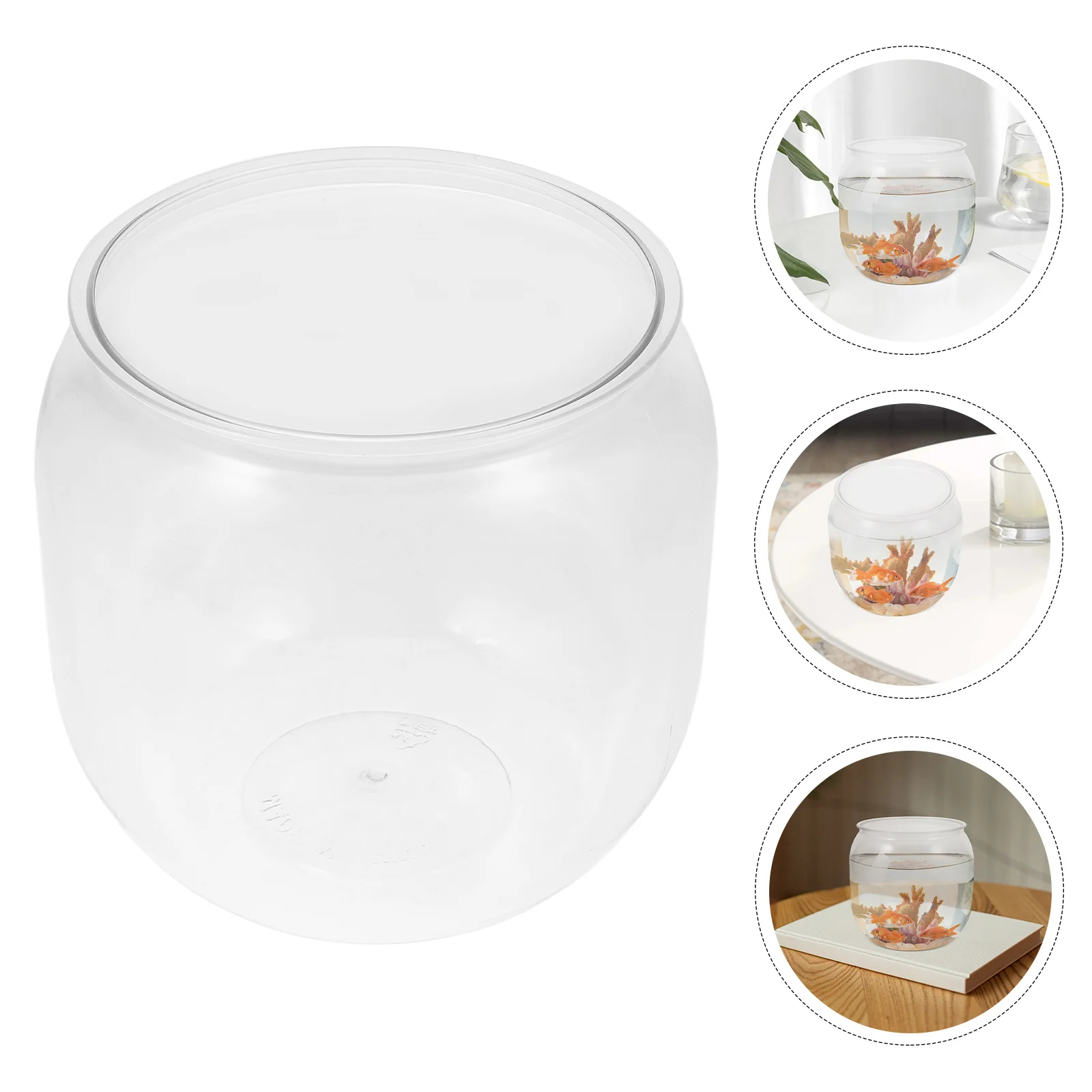 

Desktop Transparent Small Aquarium Plastic Fish Tank Shatterproof Goldfish Bowl for Home Office Fish Decor Bowl