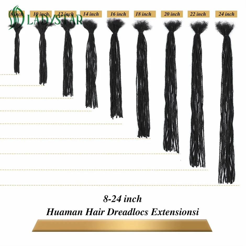 Extensions de dreadlock 0.2 cheveux humains pour hommes, femmes et enfants, microlocs, entièrement faites à la main, en continu, 100% cm