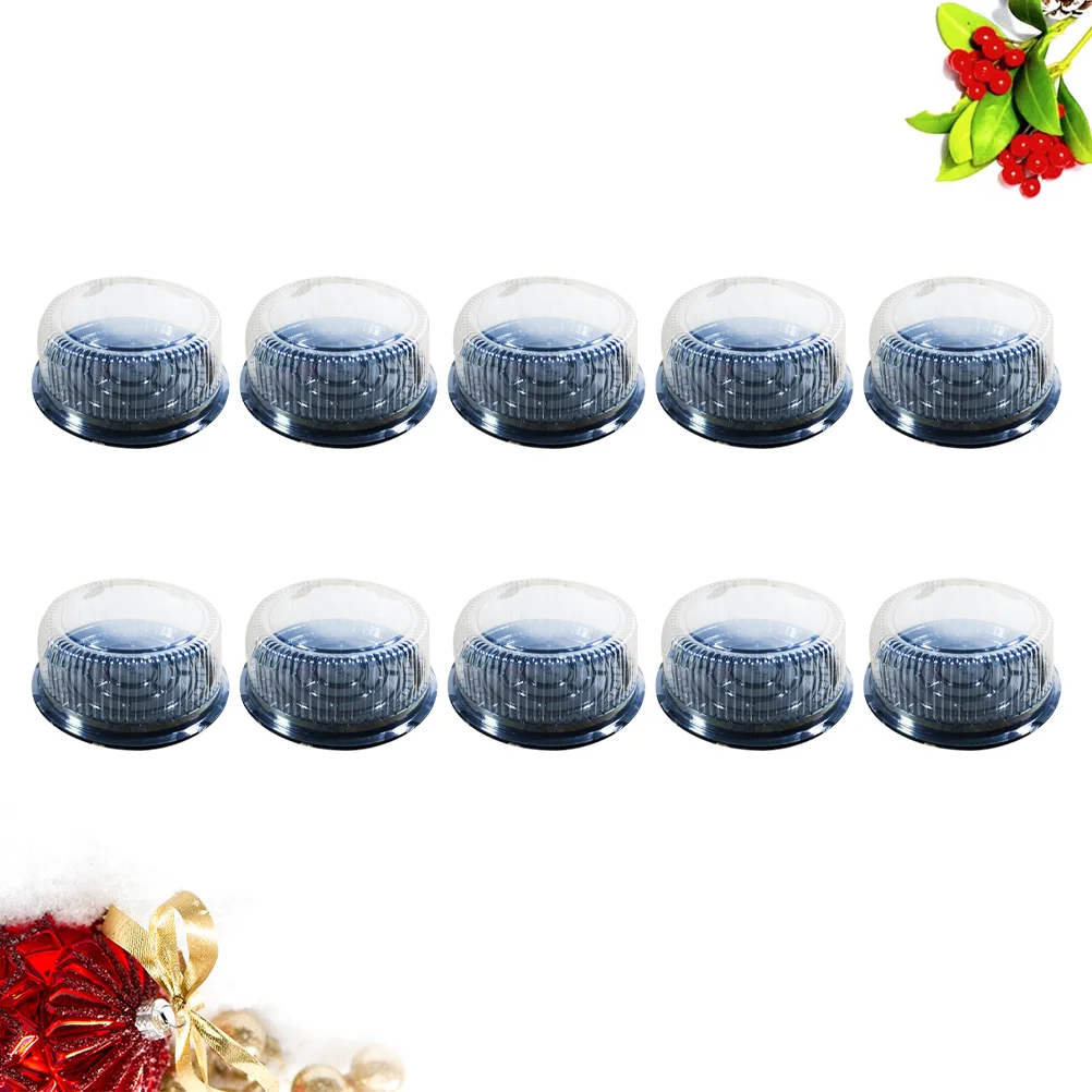 20PCS Plastic 8 inch Cake Boxes Disposable Transparent Pastries Cases Transparent for Puff Moon Cake