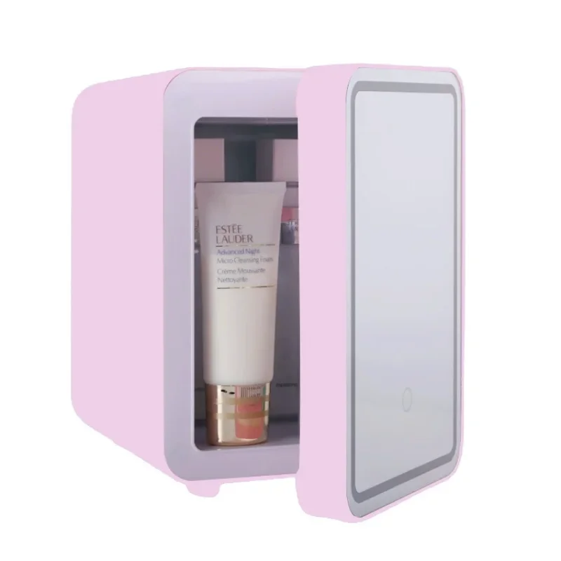 Skincare Fridge With Dimmable Led Light Mirror 4l Makeup Mini Fridge For Bedroom Car Office Dorm Cooler Warmer