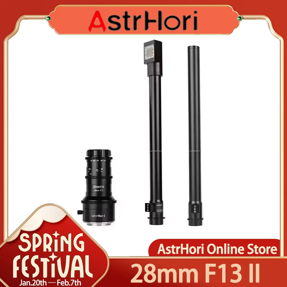 AstrHori 28mm F13 II Full Frame Manual Focus Macro 2X Waterproof Probe Lens for Canon RF Nikon Z Sony E Canon EF(DSLR)