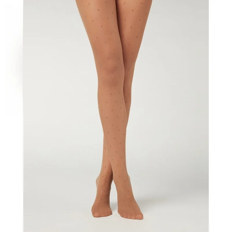 Sexy See-Through Polka Dot Collants, Moda Feminina, 1 Pc