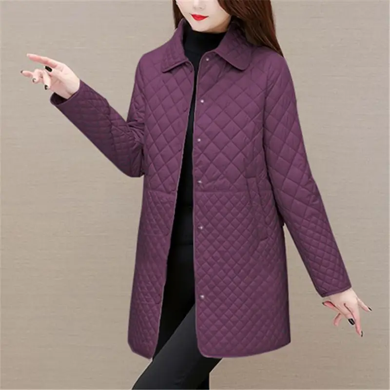 Winter Women\'s Clothing Quilted Jacket Vintage Warm Parkas Lightweight Loose Design Coats Big Size Long Sleeve Single-breasted