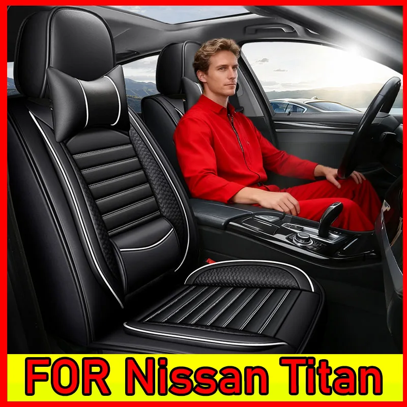 

Чехол на автомобильное сиденье Nissan Titan, водонепроницаемый, из искусственной кожи, удобный, роскошный, с фиксированной талией, полный комплект, чехол на сиденье с полной оберткой