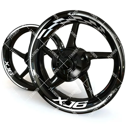 Imagen 2 del producto Adhesivo de vinilo para rueda XJ6, juego de calcomanías para llanta de motocicleta con logotipo XJ6